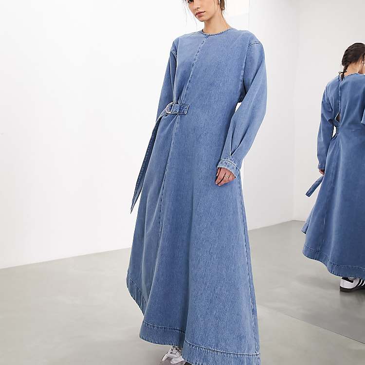 denim long sleeve maxi dress Buy Ro&Zo Blue Petite Puff from Next USA Double check every size 7 For All Mankind Weightless