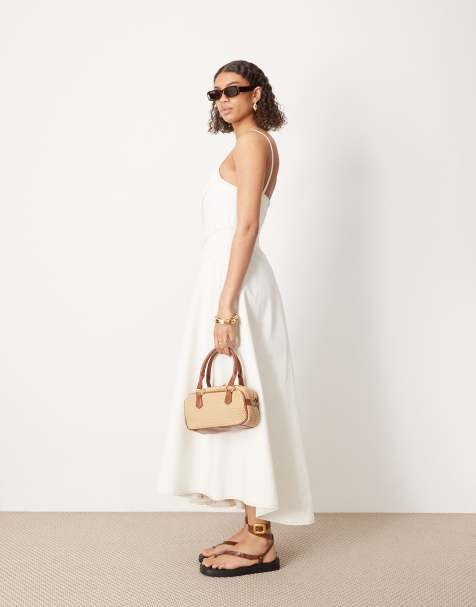 Paisie Dungaree Maxi Dress at asos.com  Beige maxi dresses, Maxi dress,  Fashion