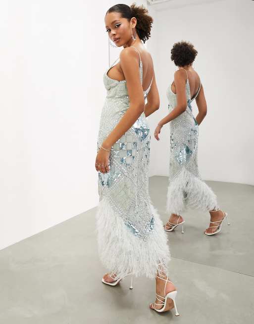 Asos edition nouveau clearance crystal embellished maxi dress