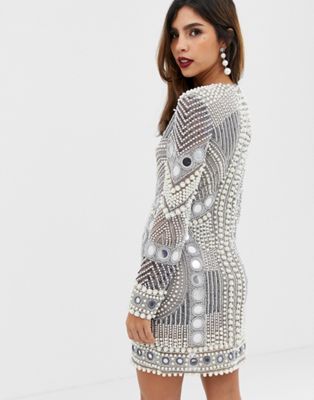 ASOS EDITION disc and pearl mini dress 