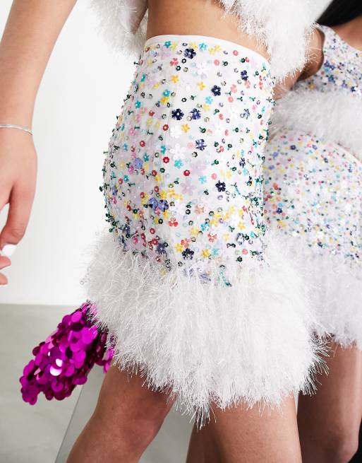 Iridescent Sequin Mini Skirt