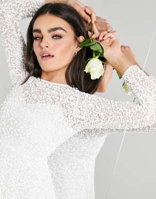 Asos Edition Dominique Verziertes Hochzeitskleid Mit Ausgestelltem Rock Asos