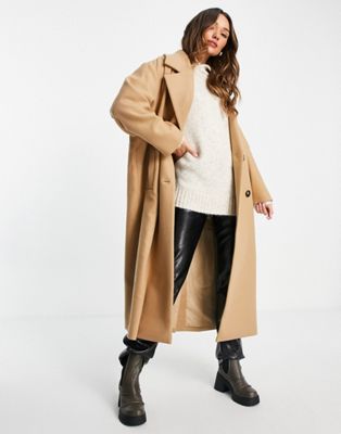 ASOS EDITION double breasted oversized coat in camel