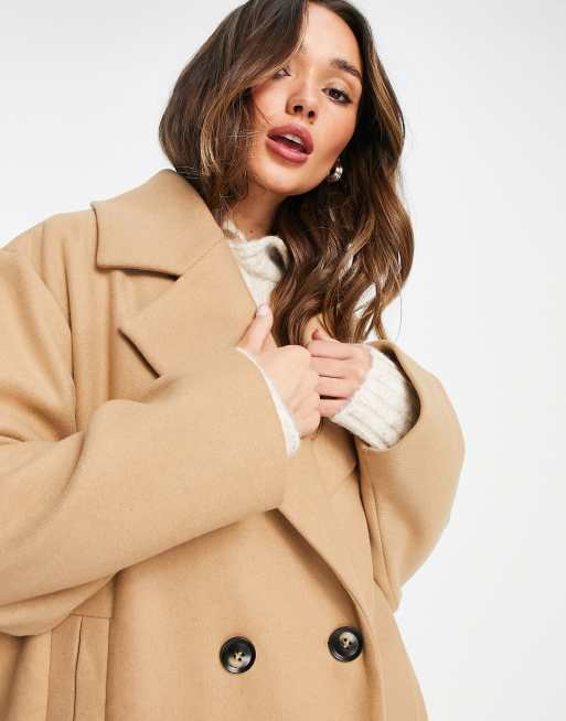 Double breasted 2024 camel coat women's