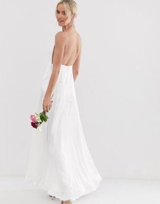 asos edition cami split front wedding dress