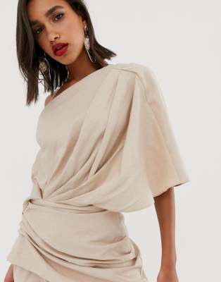 asymmetrical linen dress