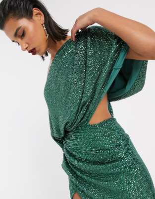 ASOS EDITION drape asymmetric midi dress in sequin | ASOS