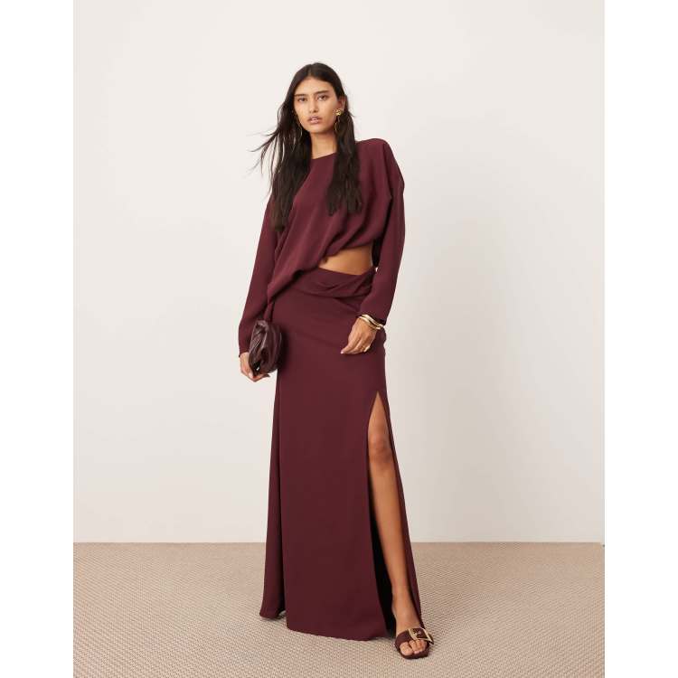 リルアー　drape design dress M-Long brown リルアー drape design dress M-Long brown