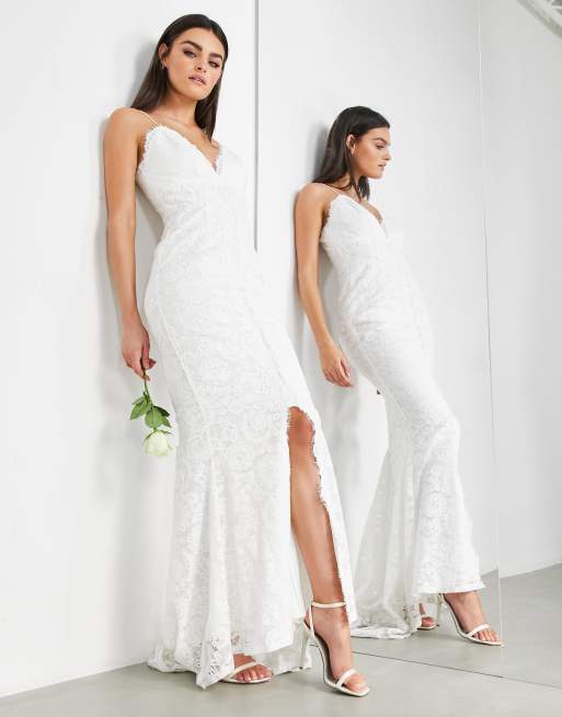 Asos Edition Elegantes Hochzeitskleid Aus Spitze Mit Camisole Tragern Asos