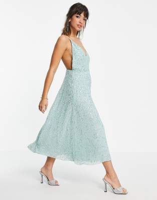 ASOS Edition Eva Embellished Cami Midi Wedding Dress, 10 Backless Wedding  Dresses That Are Playful Yet Elegant