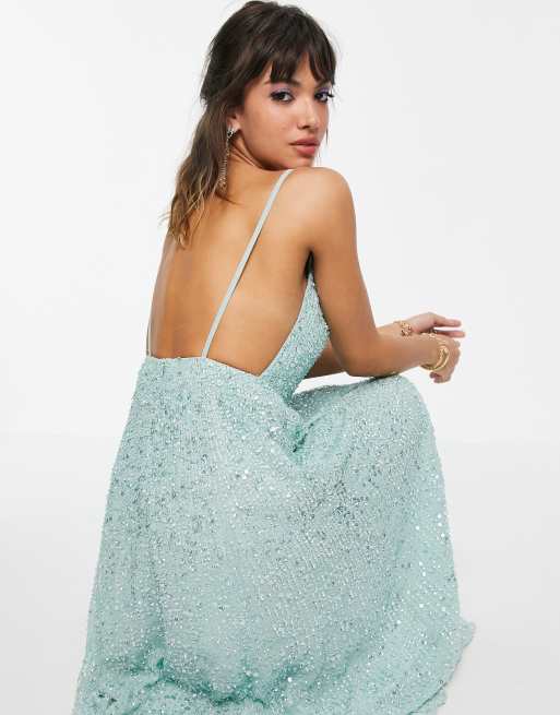 Asos edition embellished cami wedding dress sale