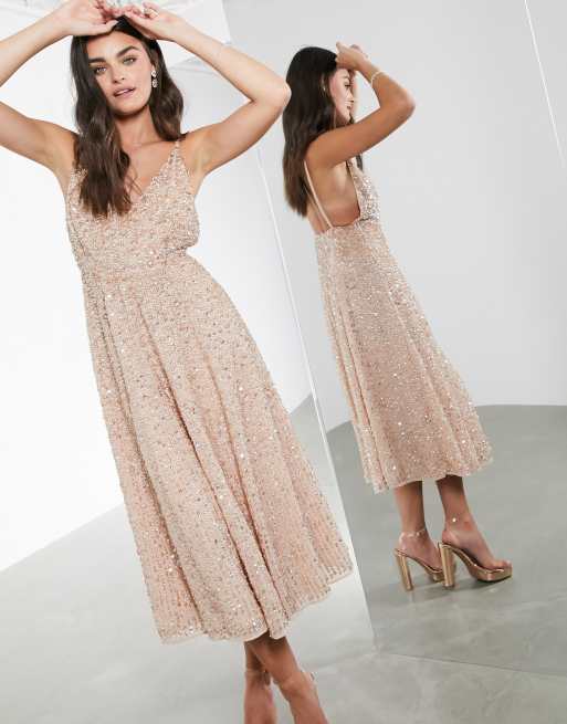 ASOS EDITION embellished cami midi dress