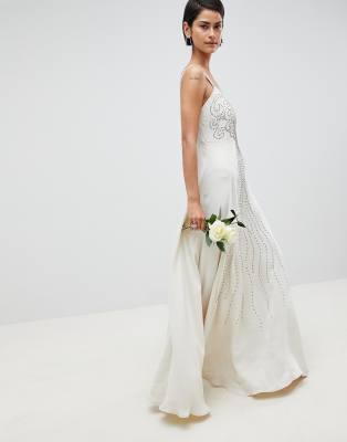 asos edition embellished cami wedding dress