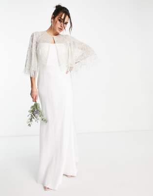 asos cape wedding dress