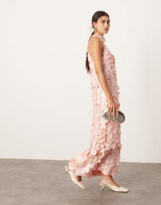 knee length dresses for ladies Rent Asos Edition Sequin Wrap Midi Dress In Floral Print