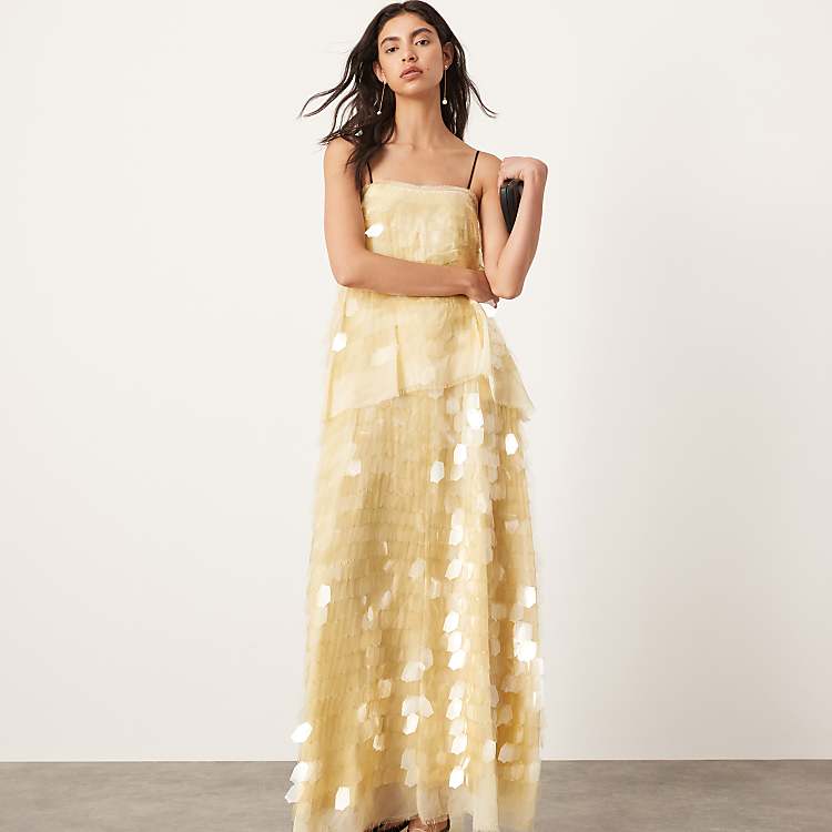 sequin dress yellow Milly Izel Colette Mini in %20The%20product%20images%20(without%20model)%20are%20closest%20to%20the%20true%20color%20of%20the%20item KissProm Yellow Sweetheart Sequin Appliques