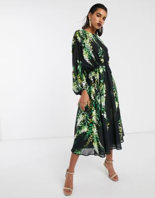 asos floral midi dress