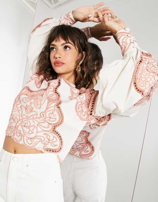 Embroidered store top asos