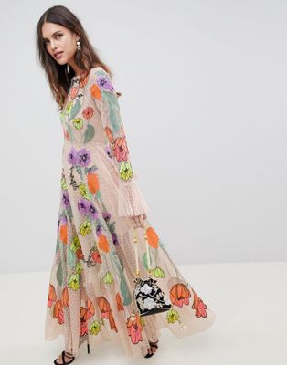 floral maxi dress asos