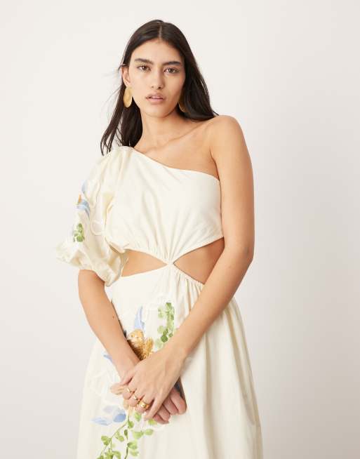 Asos cream midi dress clearance