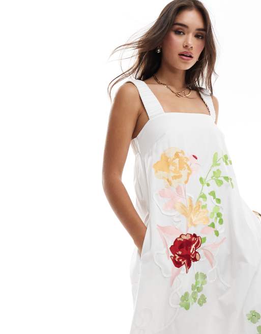 Asos white floral dress hotsell