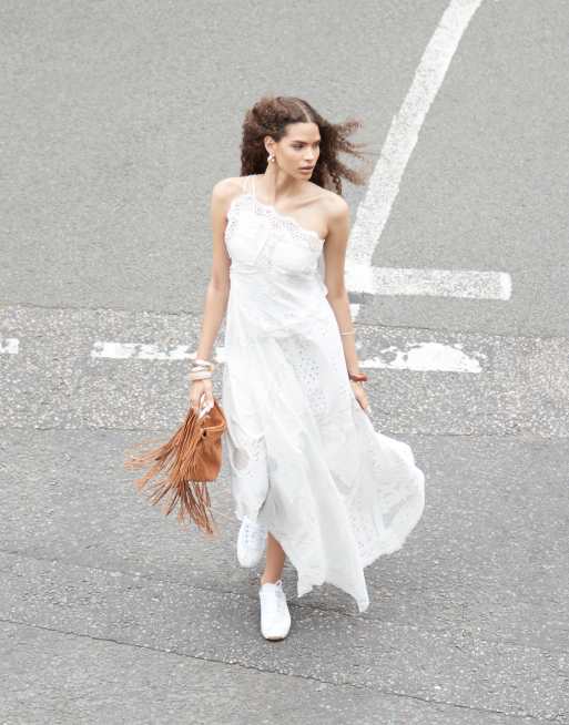 white asymmetrical dress LOOBIS Women's 2024 Summer Cami Mini Short Hem Backless Dress Spaghetti Strap Dress, X-Small at Amazon Women's Clothing store Lined design Asymmetrical White Cocktail Party Dress