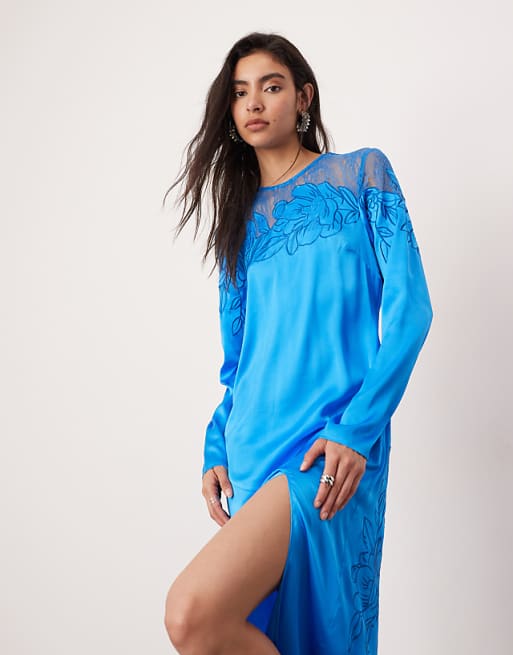 Lace-Paneled Long-Sleeved Dress Lace-Paneled Long-Sleeved Dress