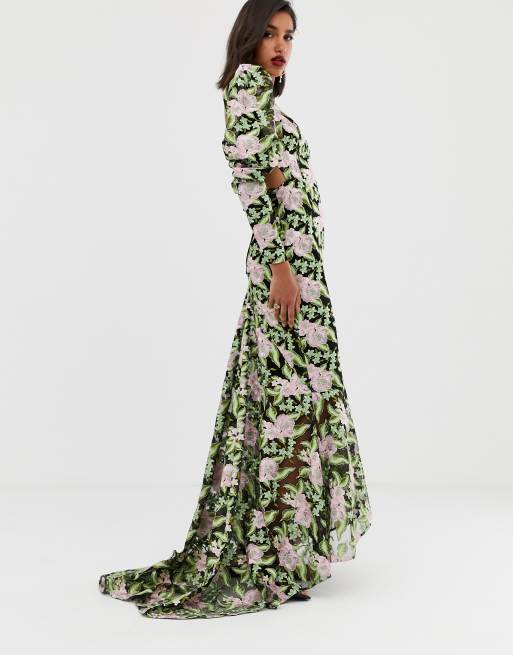 Asos edition outlet embroidered maxi dress