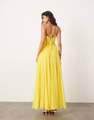 ASOS EDITION embroidered satin cornelli maxi dress with