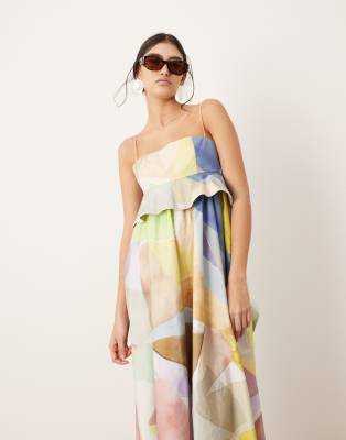 ASOS EDITION empire cami midi dress in pastel abstract print | ASOS