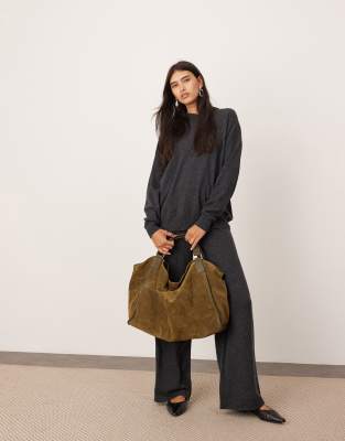 Pull en coton mélangé et denim en bleu – Sacai
