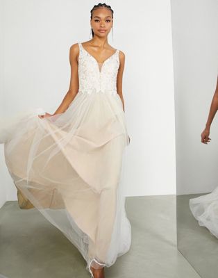 ASOS EDITION Eugenie beaded lace plunge wedding dress