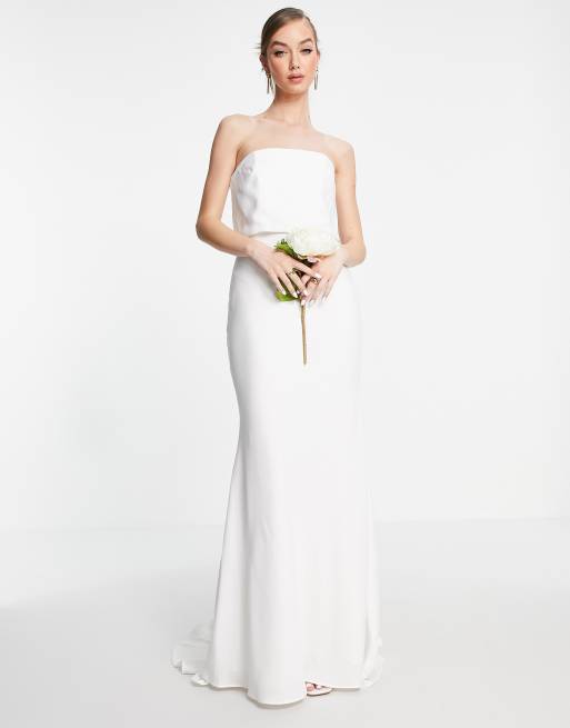 Asos Edition Evelyn Tragerloses Hochzeitskleid Aus Satin Asos