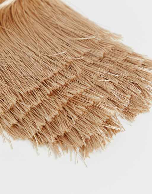 ASOS EDITION extreme fringe bag with natural handle