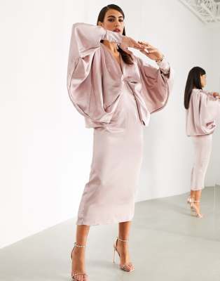 asos pink kimono dress