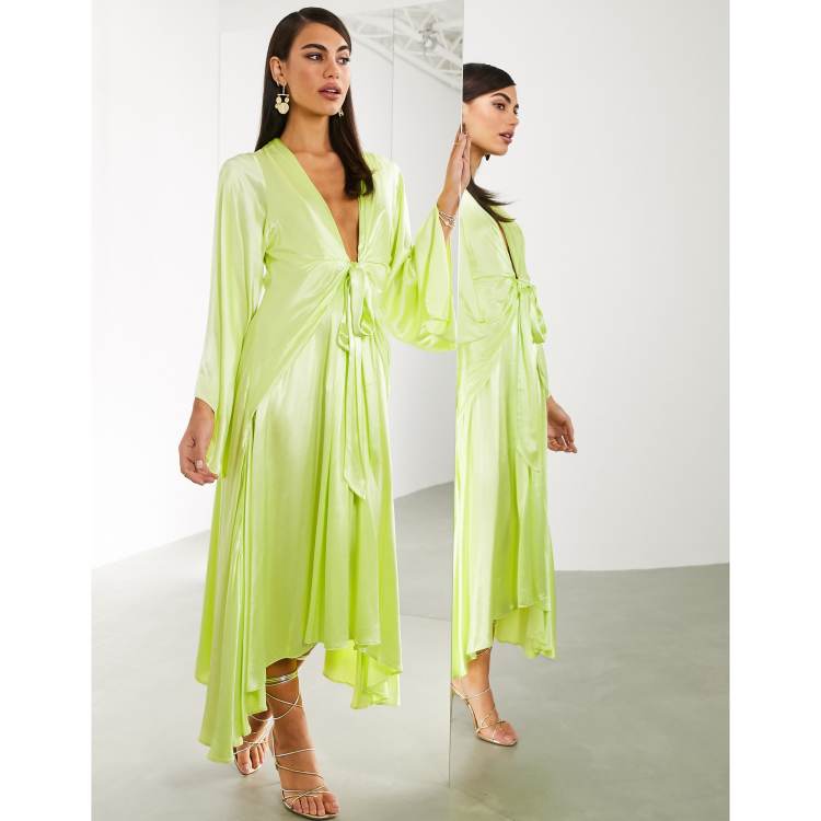 ASOS EDITION extreme kimono sleeve tie front midi dress ASOS