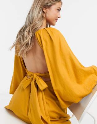 asos mustard yellow dress