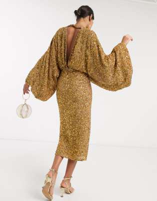 gold sequin dress asos