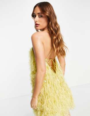 asos sequin feather dress