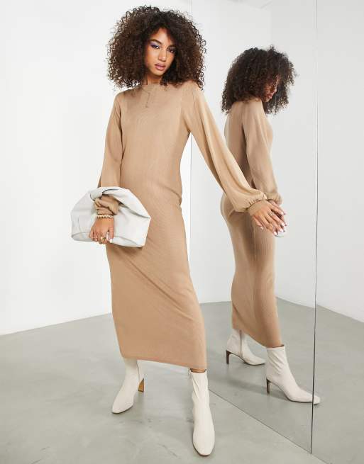 Camel knit outlet dress