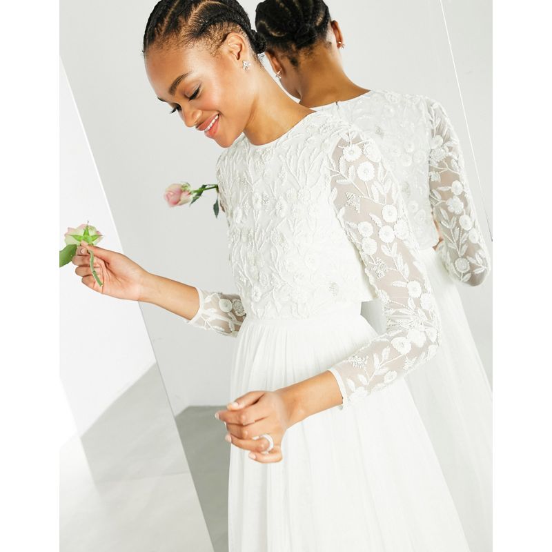 2QgoK  EDITION - Fleur - Vestito da sposa con crop top decorato