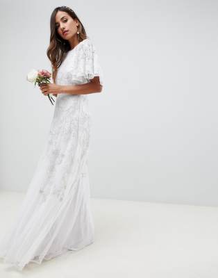 floral applique wedding dress