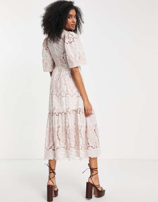 JERYS Contrast Guipure Lace Tunic Dress Make Your Body More Beautiful  (Color : White, Size : Medium) : : Clothing, Shoes & Accessories