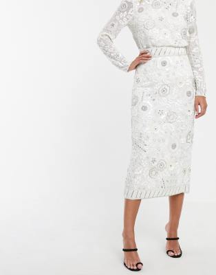 floral embellished skirt