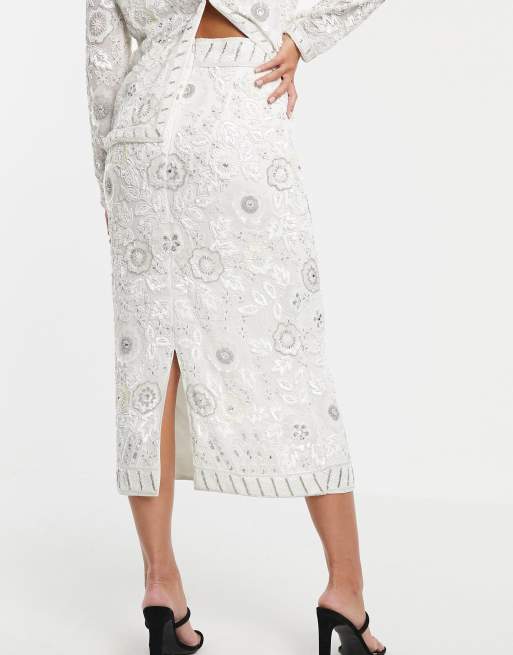 Asos embellished 2024 midi skirt