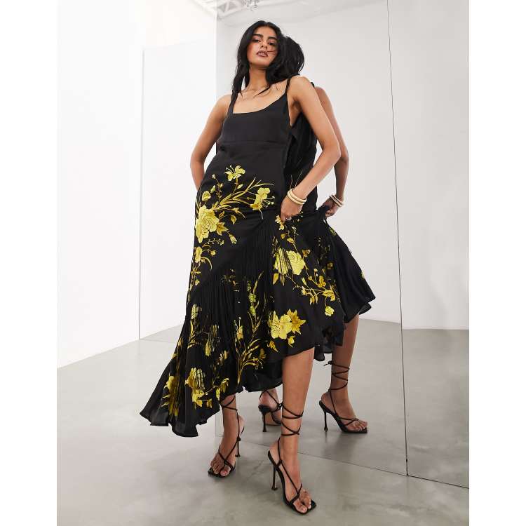 Asos edition embroidered midi fringe dress clearance