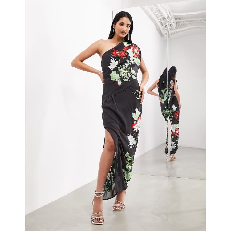 sachin and babi light blue dress ASOS Salon Embroidered Floral Maxi Dress in Pink