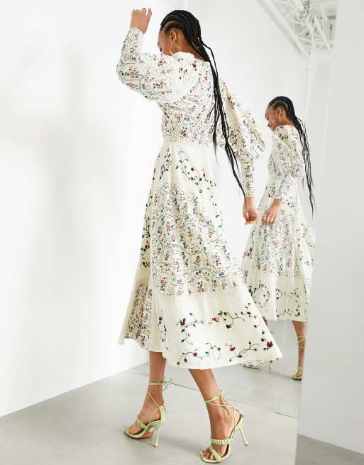 Asos embroidered dress best sale