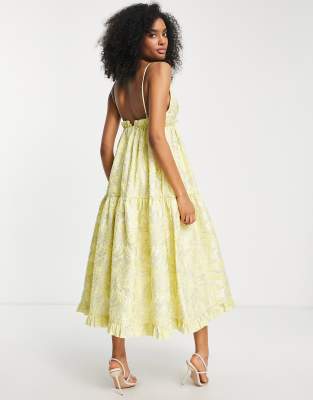 Yellow Jacquard Dress