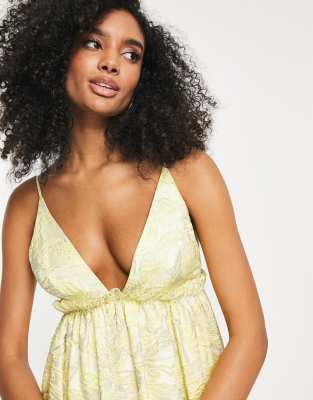 Yellow Jacquard Dress